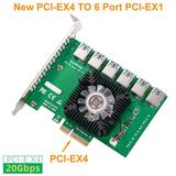 Jinyi 3Pack Pci-E X4 To 6 Port 20Gb Adapter Riser Card Extender Board Mining Asm1812