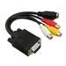 to VGA SVGA AV PC TV Cable Adapter Computer Converter Laptop 3 Out S-Video Cable