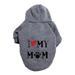 Dog Pet Pullover Small Cat Dog Outfit Cute Puppy Sweatshirt Pet Apparel Clothes Winter Warm Hoodies A1-Grey 7X-Large