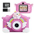 MEGACHIC Kids Camera Christmas Gifts Birthday for Girls Boys 3 - 8 Year Old Children 1080P HD 2.0 inch Screen with 32GB Card Pink