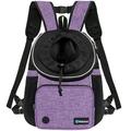 PetAmi Dog Front Carrier Backpack Adjustable Dog Pet Cat Chest Carrier Backpack Ventilated Dog Carrier for Hiking Camping Travel Small Medium Dog Puppy Large Cat Carrying Bag Max 15 lbs Purple