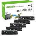 AAZTECH 5-Pack Compatible Toner Cartridge for HP CB436A CB435A CE285A Work with LaserJet P2030 P2035 P2035N P2050 P2055D P2055DN P2055X Printer (Black)