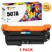 Toner Bank 1-Pack Compatible for HP 507A Toner Cartridge Cyan Replacement for HP 507A CE401A LaserJet Enterprise M551dn M551n M551xh MFP-M575dn MFP-M575F M570dn 570dw 575c Cyan Printer Ink