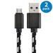 2x Afflux 6FT Micro USB Adaptive Fast Charging Cable Cord For Samsung Galaxy S3 S4 S6 S7 Edge Note 2 4 5 Grand Prime LG G3 G4 Stylo HTC M7 M8 M9 Desire 626 OnePlus 1 2 Nexus 5 6 Nokia Lumia Black