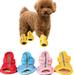 Taize 4Pcs Pet Shoes Solid Color Anti-Skid Rubber Sole Dog Sandals Shoes for Outdoor