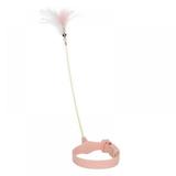 Cat Collar Funny cat Stick Cat Interactive Toy Funny cat with Feathers Used for cat Indoor Play Multiple Cats Play Pink