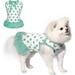 TONY HOBY Dog Dress Summer Dog Dress Soft Dog Party Dress with Polka Dots Dog Skirt for Small Medium (White&Green L)