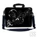 LSS 15.6 inch Laptop Sleeve Bag Notebook with Extra Side Pocket Soft Carrying Handle & Removable Shoulder Strap for 14 15 15.4 15.6 - Vines Black and White Swirl Floral