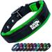 Black Rhino - The Comfort Collar Ultra Soft Neoprene PADDED DOG COLLAR for All Breeds - Heavy Duty Adjustable Reflective Weatherproof (Medium Green/Bl)