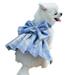 Plaid Dog Dress Bow Tie Harness Leash Set for Small Dogs Cats Girl Cute Princess Dog Dresses Spring Summer Puppy Clothes Pet Outfits