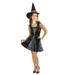 Halloween Womens Future Witch Black Dress & Hat Costume Medium (8-10)