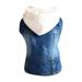 STEADY Blue Puppy Denim T-Shirt Dog Jean Jacket Cool and Soft Dog Clothes Classic Lapel Vests Pet Apparel for Small Medium Dogs Pets and Cats Dog Shirt - White