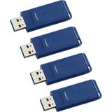 Verbatim 16GB USB Flash Drive - 4pk - Blue - 16 GB - USB - Blue - 4 / Carton | Bundle of 5