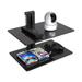 Wall Mounted 2 Tiers Glass AV Mount Shelf for Xbox /Cable Boxes/Gaming Systems Holds up to 35.2 lbs