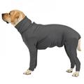 Xinhuaya Pet Long-sleeved Clothes Dog 4-leg Clothing Surgery Recovery Body One-piece Anxiety Relief Shirt Suitable for Family Car Travel Gray S