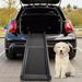 Pefilos Foldable Pet Ramp for Car Ride Folding Dog Ramp for Cars Portable Pet Ramp for Large Dogs with Siderails Easy Storage Black
