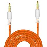 3 x Premium 3.5mm Nylon Tangle Free Auxiliary Aux 3 Feet Male to Male Stereo Audio Cable for Headphones iPods iPhones iPads Home / Car Stereos and More - Yellow (Pack of 3)