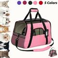 Portable Pet Bag Pet Travel Carrier Bag Folding Pet Carrier for Dogs or Cats Pet Cage with Locking Safety Zippers Red