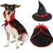 jiaroswwei Pet Halloween Cats Dog Spoof Vampire Hat Cloak Set Magician Role Playing Costume