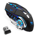 Rechargeable Wireless Bluetooth Mouse Multi-Device (Tri-Mode:BT 5.0/4.0+2.4Ghz) with 3 DPI Options Ergonomic Optical Portable Silent Mouse for Lenovo Legion Duel Blue Black