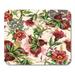 LADDKE Green Burgundy Watercolor Hand Painting Pomegranate Branches Red Flower Maroon Mousepad Mouse Pad Mouse Mat 9x10 inch