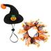 1 Set of Halloween Pet Costume Funny Cat Hat Cat Dog Scarf Decorative Pet Hat