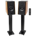 Pair Rockville HD5 5 150w RMS Bluetooth Bookshelf Home Theater Speakers+Stands