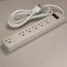 6ft (Feet) 6-Outlet Perpendicular Surge Protector 14AWG/3 15A 90J Surge Suppresor UL Listed White 3 Pack