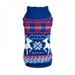 Dog Reindeer Sweaters Christmas Dog Clothes Pet Holiday Sweaters New Year Pet Clothing for Small Dog Cat Chihuahua Warm Outfits Blue L