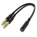 Headphones Y Cable Splitter Adapter 3.5mm Female to 2 Male Premium Gold-Plated Corrosion-Resistant Audio Mic Y Cable for Headset Connecting to PC