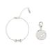 Bone Silver Tone One Size Fits Most Metal Matching Collar Charm and Bracelet Set