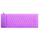 Unique BargainsFoldable Flexible 85 Keys USB Wired Roll up Silicone Keyboard Purple for Laptop