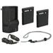 Pentax Optio P70 High Capacity Batteries (2 Units) + AC/DC Travel Charger + Krusell Multidapt Neck Strap (Black Finish)