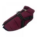 Pet Dog Jacket With Harness Winter Warm Dog Clothes For Small Dogs Windproof Big Dog Coat Winter Clothes Purple