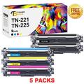Toner Bank 5-Pack Compatible Toner for Brother TN-225 HL-3140CW 3142CW 3150CDW 3152CDW 3170CDW 3172CDW MFC-9130CW 9140CDN 9330CDW 9340CDW DCP-9020CDW 2X Black Cyan Magenta Yellow