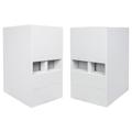 Sound Town 2-Pack 12 800 Watts Powered PA DJ Subwoofers with Folded Horn Design Birch Plywood White (CARME-112SWPW-PAIR)