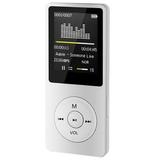 MP3 Player 32GB with Speaker FM Radio Earphone Portable HiFi Lossless Sound MP3 Mini Music Player Voice Recorder E-Book HD Screen 1.8 inch White