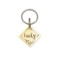 Anavia Stainless Steel Double Sided Diamond Name - Frame Engraved Dog & Cat ID Tag Gold M