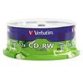 Verbatim CD-RW Rewritable Disc 700 MB/80 min 12x Spindle Silver 25/Pack (95155)