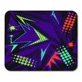 Black Abstract Chaotic with Urban Geometric Scuffed Drops Sprays Triangles Neon for Boys and Girls Purple Mousepad Mouse Pad Mouse Mat 9x10 inch