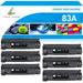 True Image 6-Pack Compatible Toner Cartridge with Chip for HP CF283A 83A Work with HP LaserJet Pro MFP M125rnw M126nw M126a M127fn M128fn M225dw Printer (Black)