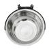 TureClos Dog Cage Water Food Bowl Detachable Stainless Steel Feeding Hanging Bowl Metal Food Feeder - 17cm