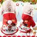 Pet Christmas Hoodie Sweater with Santa Claus Snowman Elk Dog Cat Winter Clothes S