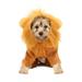 JINSIJU Dog Lion Costume Pet Pullover Cosplay Outfit Short Sleeve Hooded Lion Mane Costume for Dogs Cats Puppy Party (Orange X-Small)