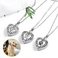 Taize Pet Memorial Necklace Love-heart Decorative Titanium Steel Retro Dogs Cats Ashes Urn Necklace Pet Accessories