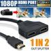 HDMI Cable Splitter 1 in 2 Out HDMI Adapter Cable HDMI Male to Dual HDMI Female 1 to 2 Way for HDMI HD LED LCD TV