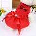 Shulemin Summer Bowknot Design Party Wedding Dog Puppy Princess Dress Pet Skirt Costume Yellow