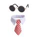 LIWEN Pet Costume Decorative Cosplay Prop Cloth Creative Dog Glasses Necktie Cap Bib for Party