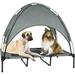Elevated Dog Bed with Canopy for Dogs Raised Dog Cots Indoor Outdoor Pet Bed Portable Frame Dog Cooling Bed with Breathable Mesh Skid-Resistant Feet