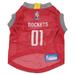 Pets First NBA Houston Rockets Mesh Basketball Jersey for DOGS & CATS - Licensed Comfy Mesh 21 Basketball Teams / 5 sizes